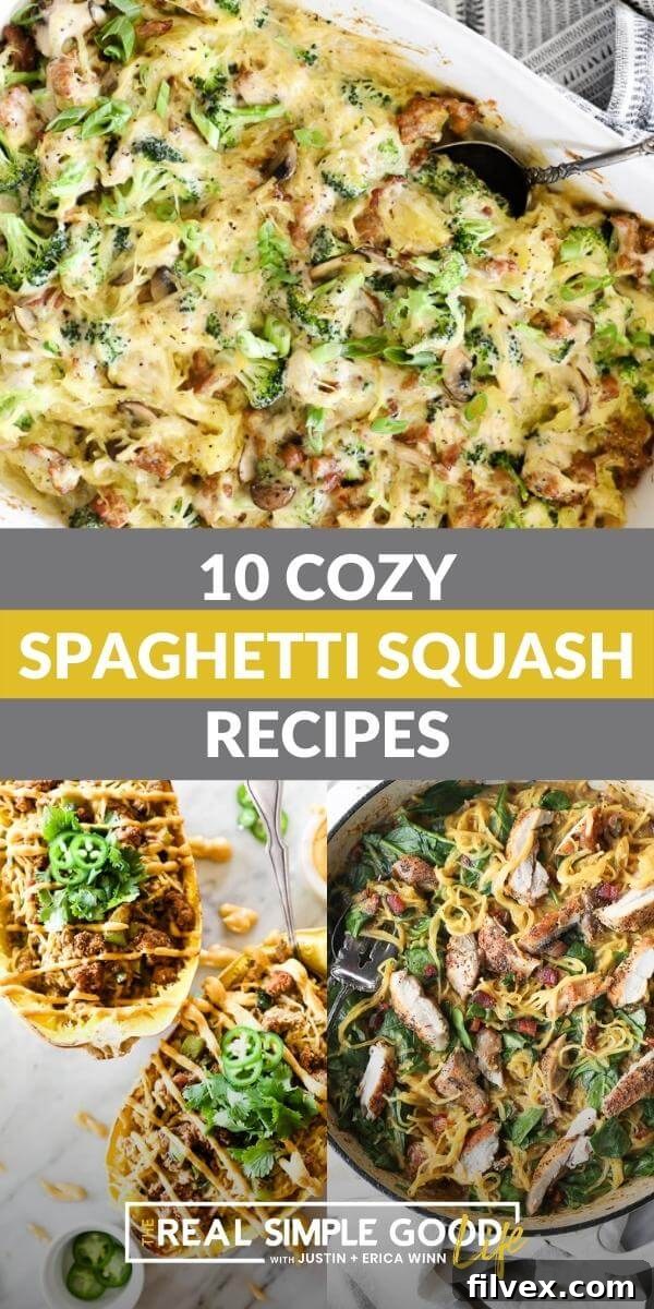 A perfectly roasted spaghetti squash, ready to be shredded into 'noodles.'