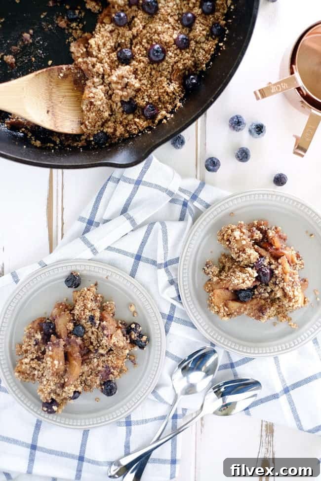 This paleo apple crisp delivers the perfect balance of savory and sweet, featuring tender apples and a crunchy, gluten-free, dairy-free topping. It's a naturally sweetened, refined sugar-free dessert, ideal for healthy eating.