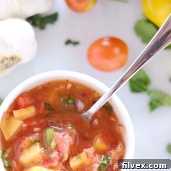 Delicious homemade peach salsa