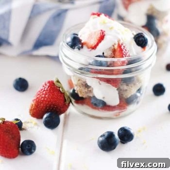 Berry Lemon Shortcake in a jar