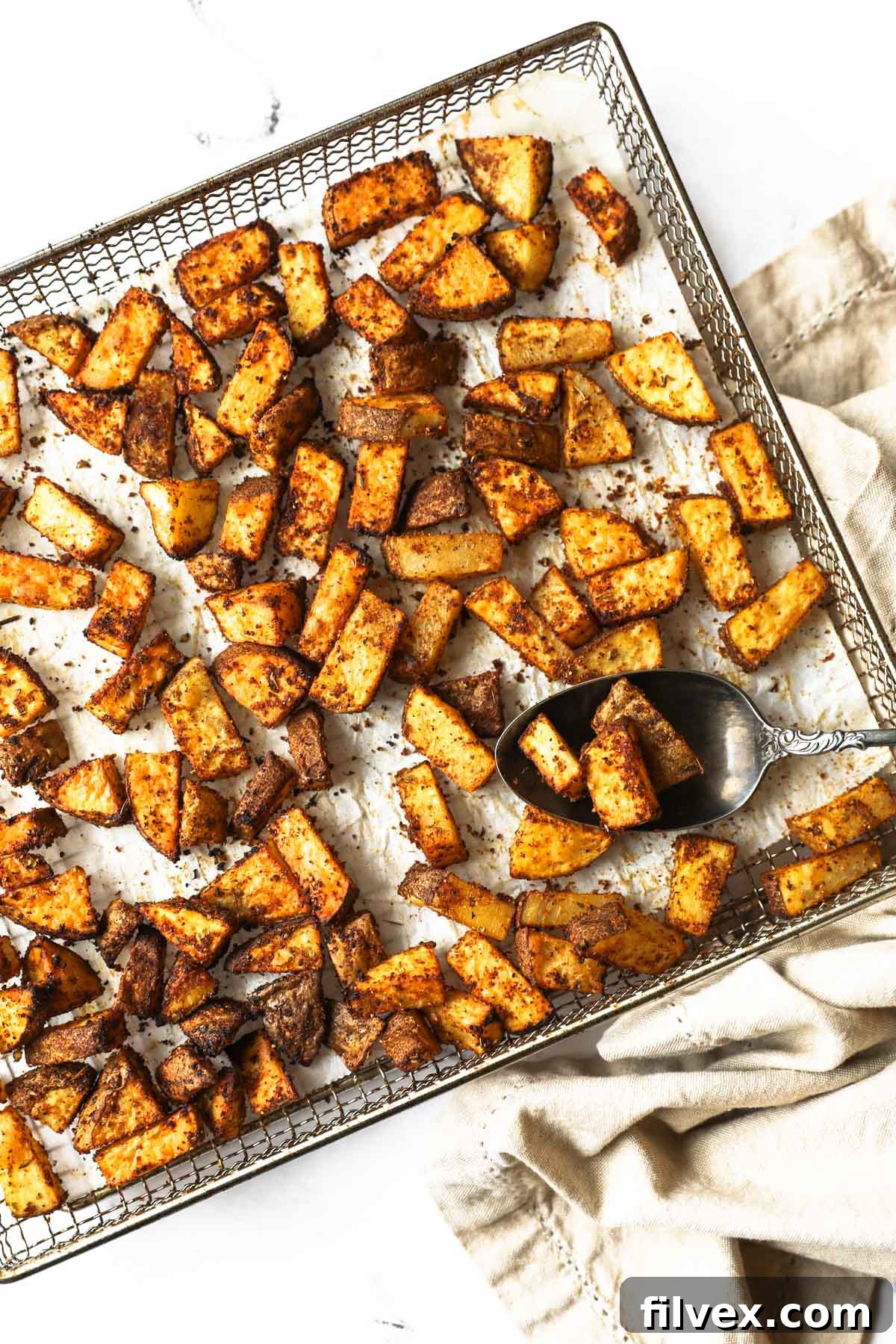 Crispy Air Fryer Breakfast Potatoes on a Plate
