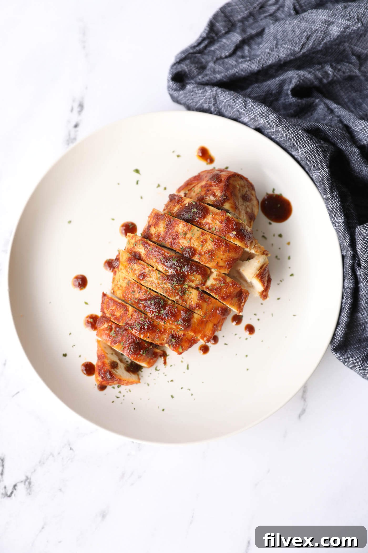 Cooked air fryer chicken breast ready to be served