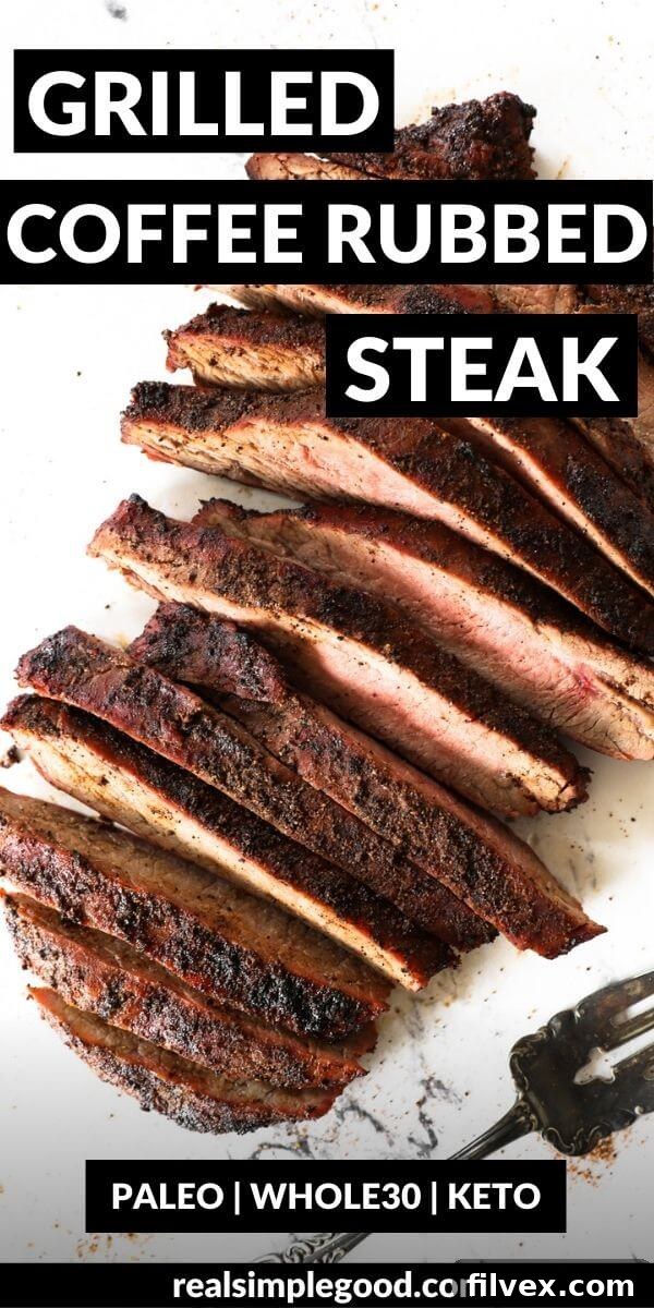 Coffee-rubbed steak recipe image for social media