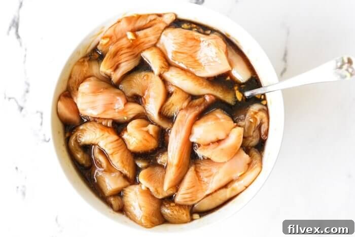 Chicken pieces in a bowl with marinade