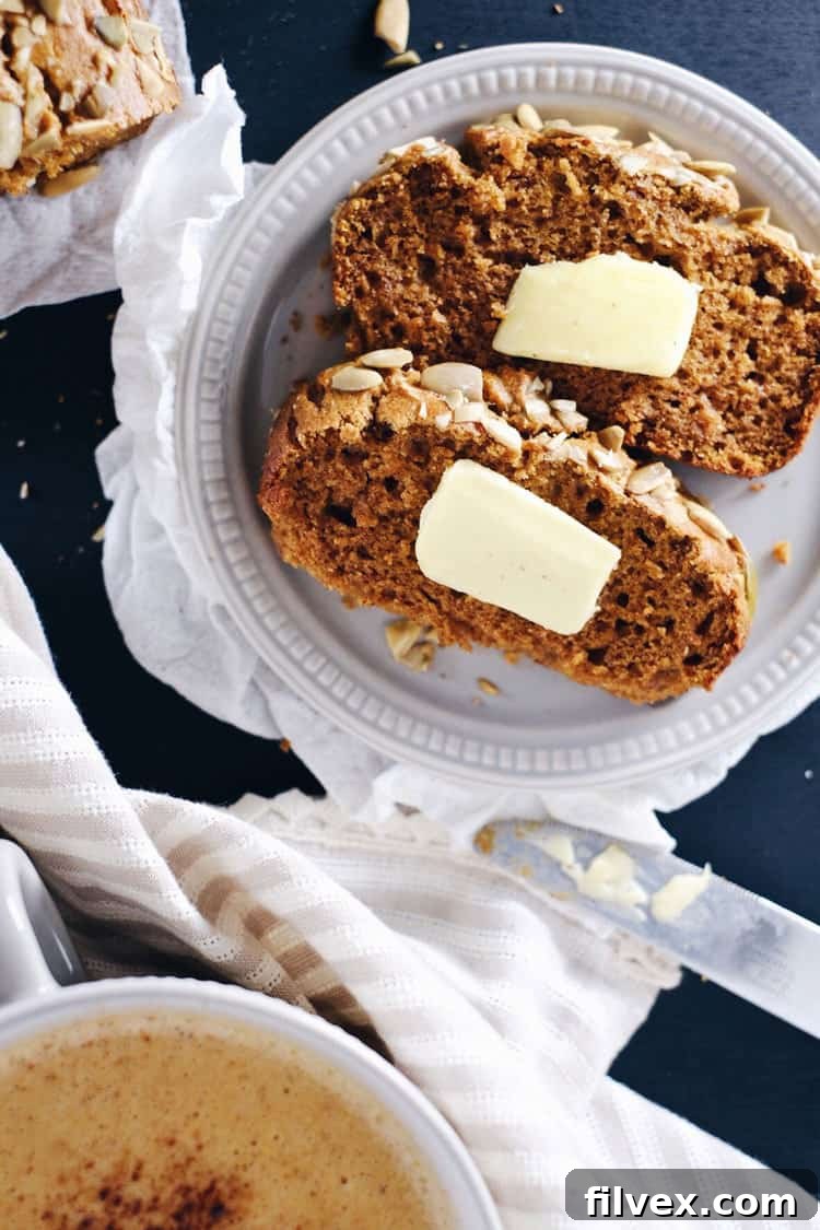 Easy Paleo pumpkin bread recipe that is gluten-free, nut-free, dairy-free, and refined sugar-free. Perfect for autumn. | realsimplegood.com