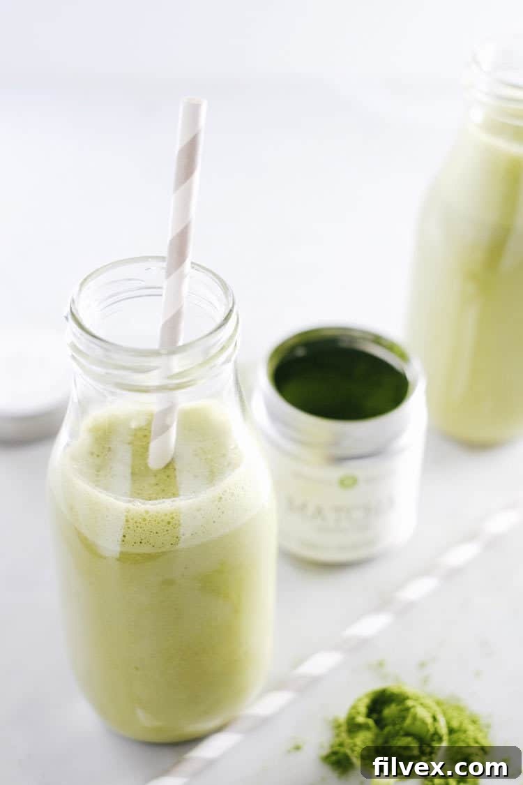 Caffeine junkie, but hate the spikes in energy? This pistachio matcha milk is for you! It will give you slow burn energy and lots of antioxidants! Paleo, Dairy-Free + Refined Sugar-Free. | realsimplegood.com