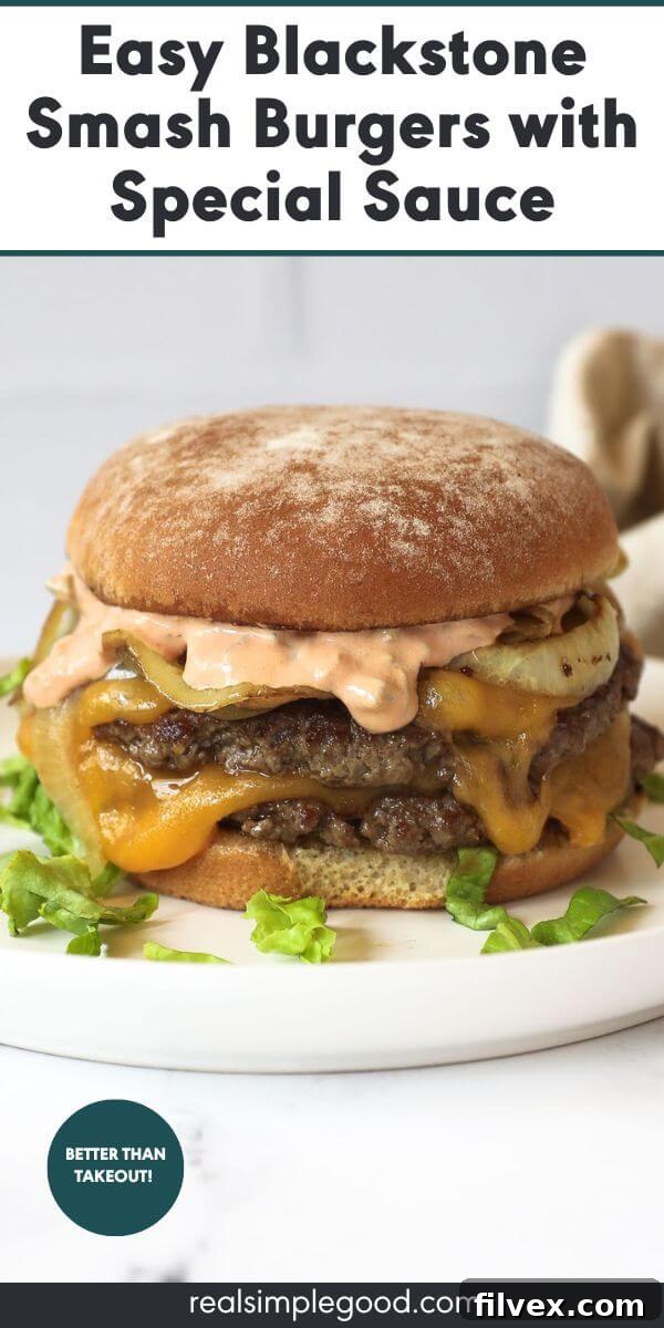 Delicious Blackstone Smash Burgers ready to eat