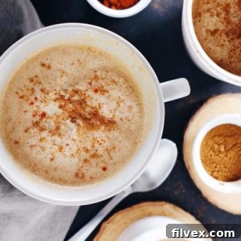 Spiced Pumpkin Coconut Cider in a mug, garnished for presentation.