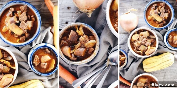 There is something so cozy about stew packed with beef and veggies. This crockpot beef stew is Paleo + Whole30, yet hearty and boasts lots of flavor! Paleo, Whole30 + Gluten-Free. | realsimplegood.com