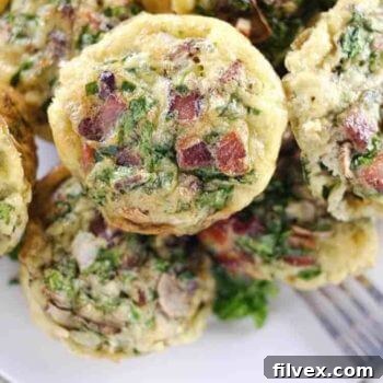Mushroom, Spinach and Bacon Egg Muffins